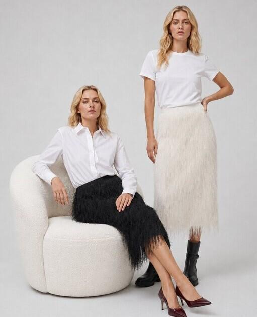 Dacre Fluffy Skirt cream