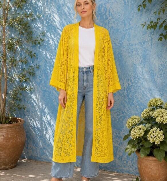 Day Kimono May Yellow Lace