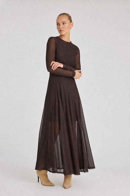Messa dress dark chocolate brown