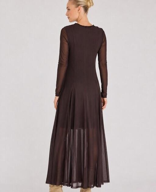 Alternative view of Messa dress dark chocolate brown