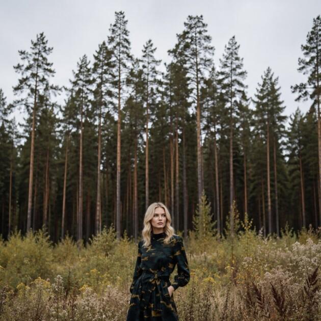 Alternative view of Betty dress Camouflage
