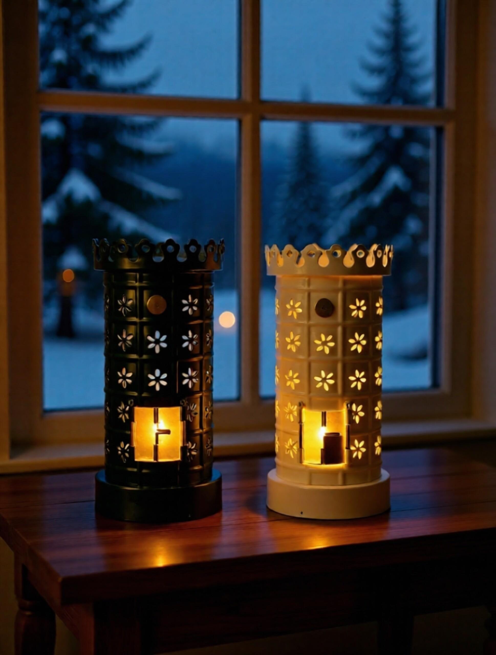 Kaakeliuuni tuikkulyhty luonnonvalkoinen - Image 3